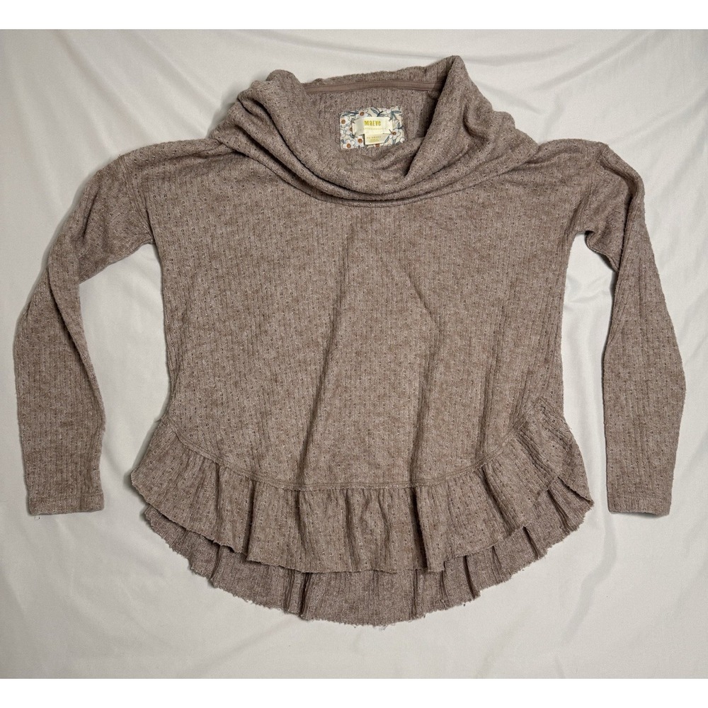 Maeve By Anthropologie Addie Ruffled Pullover Cowl Neck Sweater Women's Size XXS